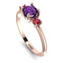 Classic Three Stone Amethyst Engagement Ring - Valentina No. 311