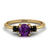 Classic Three Stone Amethyst Engagement Ring - Valentina No. 307 image 1