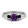 Classic Three Stone Amethyst Engagement Ring - Valentina No. 309