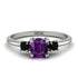 Classic Three Stone Amethyst Engagement Ring - Valentina No. 309 image 1
