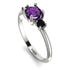 Classic Three Stone Amethyst Engagement Ring - Valentina No. 309