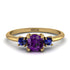 Classic Three Stone Amethyst Engagement Ring - Valentina No. 313