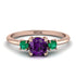 Classic Three Stone Amethyst Engagement Ring - Valentina No. 305
