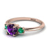 Classic Three Stone Amethyst Engagement Ring - Valentina No. 305 image 3