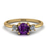 Classic Three Stone Amethyst Engagement Ring - Valentina No. 301 image 1