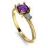 Classic Three Stone Amethyst Engagement Ring - Valentina No. 301 image 2