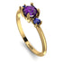Classic Three Stone Amethyst Engagement Ring - Valentina No. 313