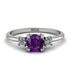 Classic Three Stone Amethyst Engagement Ring - Valentina No. 303