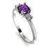 Classic Three Stone Amethyst Engagement Ring - Valentina No. 303 image 2