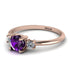 Classic Three Stone Amethyst Engagement Ring - Valentina No. 302 image 3