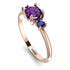Classic Three Stone Amethyst Engagement Ring - Valentina No. 314 image 2