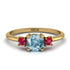 Classic Three Stone Aquamarine Engagement Ring - Valentina No. 410 image 1