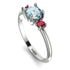 Classic Three Stone Aquamarine Engagement Ring - Valentina No. 412 image 2