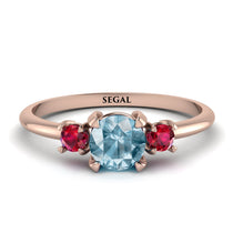 Classic Three Stone Aquamarine Engagement Ring - Valentina No. 411 image 1