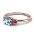 Classic Three Stone Aquamarine Engagement Ring - Valentina No. 411 image 3