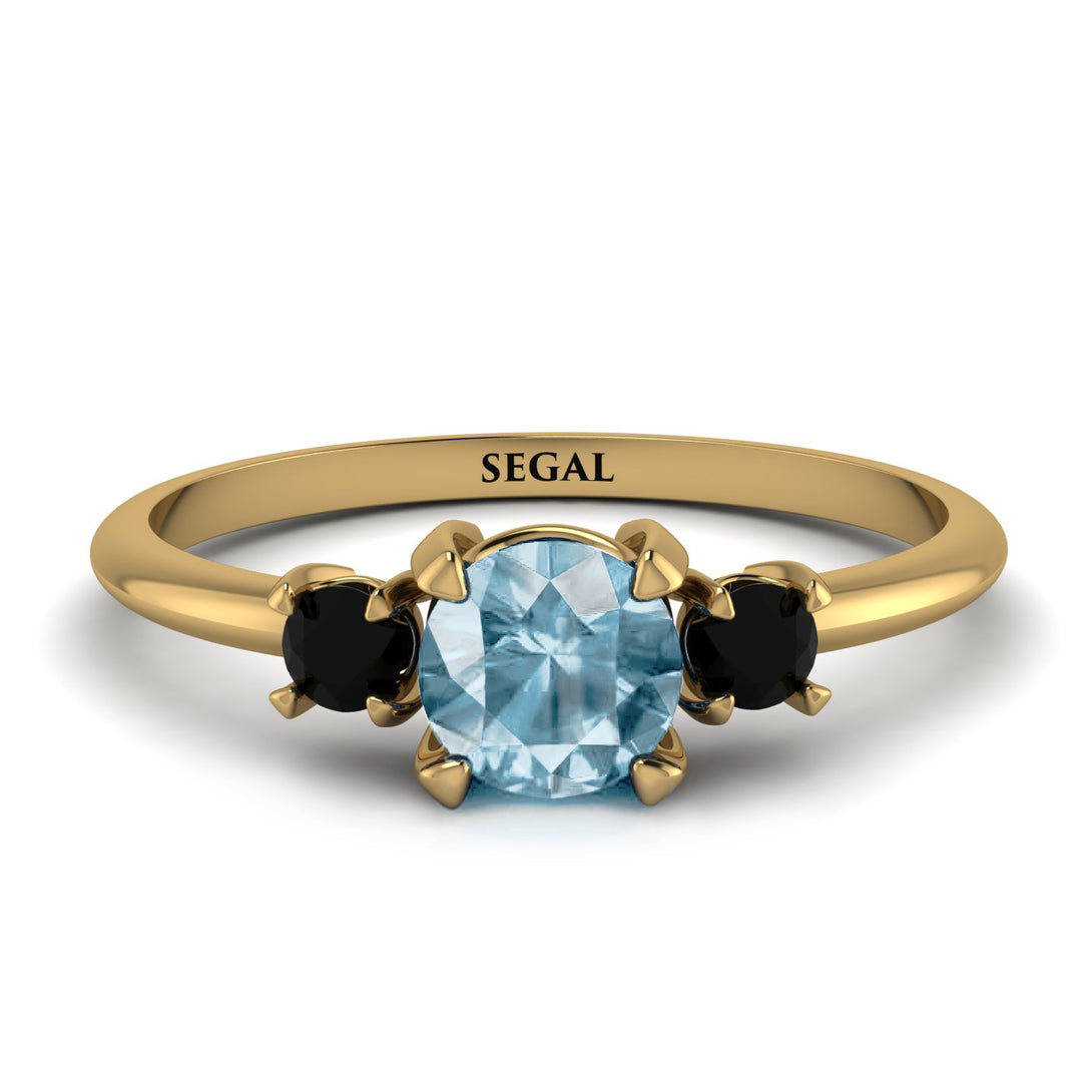 Classic Three Stone Aquamarine Engagement Ring - Valentina No. 407