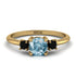 Classic Three Stone Aquamarine Engagement Ring - Valentina No. 407