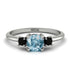 Classic Three Stone Aquamarine Engagement Ring - Valentina No. 409 image 1