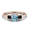 Classic Three Stone Aquamarine Engagement Ring - Valentina No. 408
