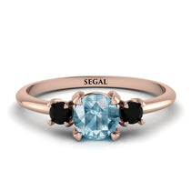 Classic Three Stone Aquamarine Engagement Ring - Valentina No. 408 image 1