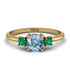 Classic Three Stone Aquamarine Engagement Ring - Valentina No. 404
