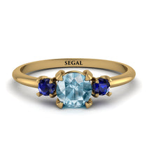 Classic Three Stone Aquamarine Engagement Ring - Valentina No. 413 image 1