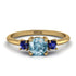 Classic Three Stone Aquamarine Engagement Ring - Valentina No. 413 image 1