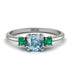 Classic Three Stone Aquamarine Engagement Ring - Valentina No. 406
