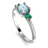 Classic Three Stone Aquamarine Engagement Ring - Valentina No. 406