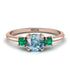 Classic Three Stone Aquamarine Engagement Ring - Valentina No. 405 image 1