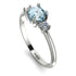 Classic Three Stone Aquamarine Engagement Ring - Valentina No. 403