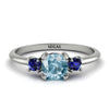 Classic Three Stone Aquamarine Engagement Ring - Valentina No. 415