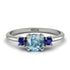 Classic Three Stone Aquamarine Engagement Ring - Valentina No. 415