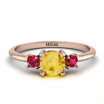 Classic Three Stone ������������������itrine Engagement Ring - Valentina No. 611 image 1
