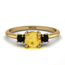 Classic Three Stone ������������������itrine Engagement Ring - Valentina No. 607 image 1