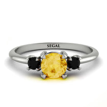 Classic Three Stone ������������������itrine Engagement Ring - Valentina No. 609 image 1