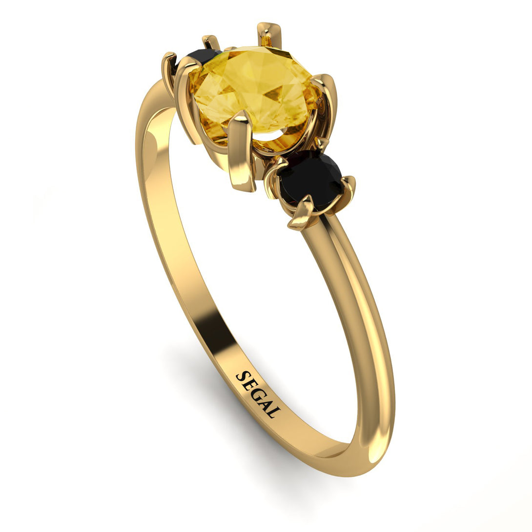 Classic Three Stone ������������������itrine Engagement Ring - Valentina No. 607