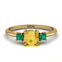 Classic Three Stone ������������������itrine Engagement Ring - Valentina No. 604 image 1