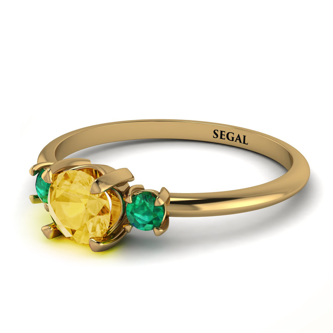 Classic Three Stone ������������������itrine Engagement Ring - Valentina No. 604