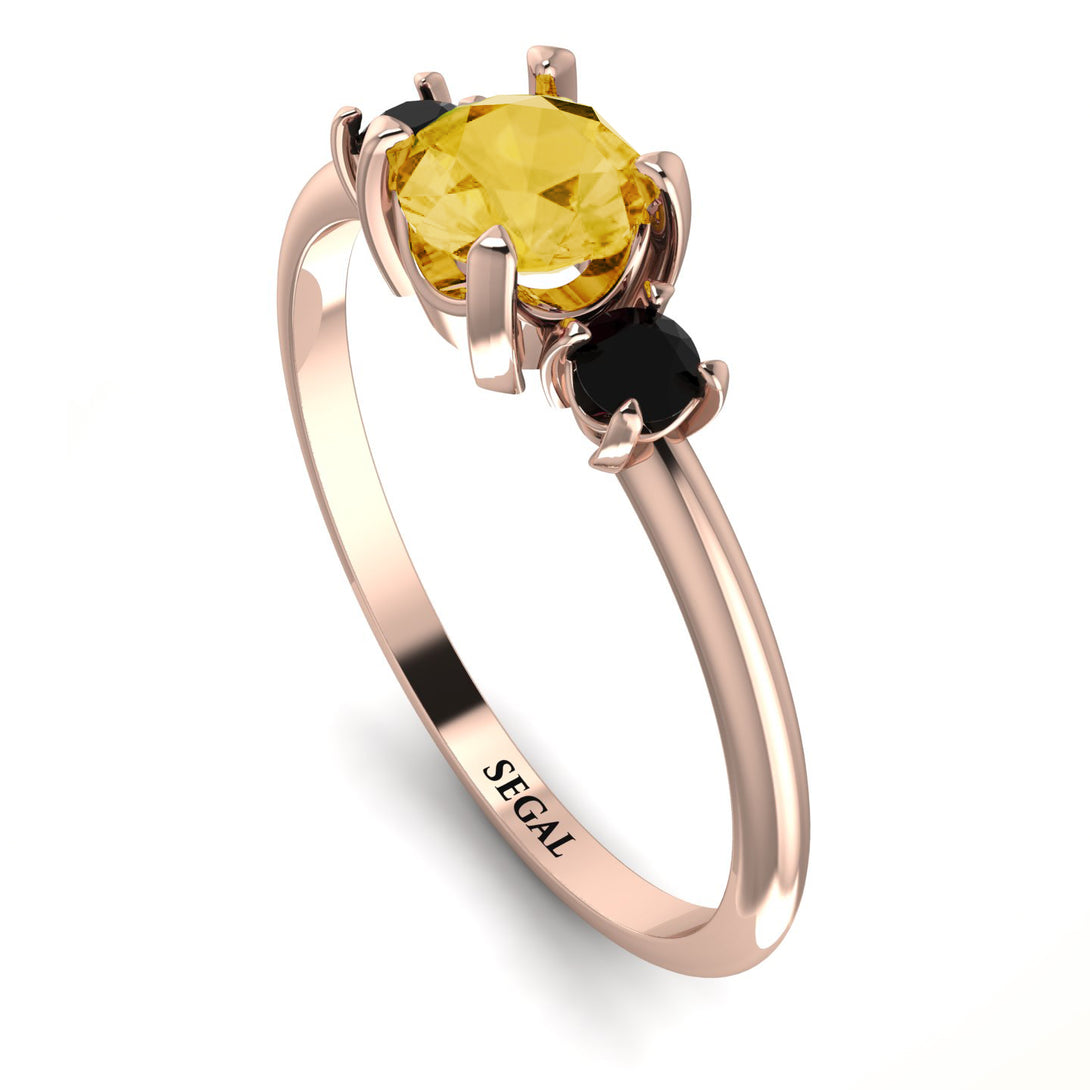 Classic Three Stone ������������������itrine Engagement Ring - Valentina No. 608
