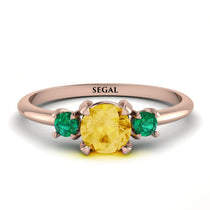 Classic Three Stone ������������������itrine Engagement Ring - Valentina No. 605 image 1