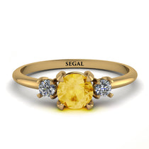 Classic Three Stone ������������������itrine Engagement Ring - Valentina No. 601 image 1