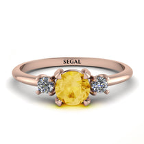 Classic Three Stone ������������������itrine Engagement Ring - Valentina No. 602 image 1