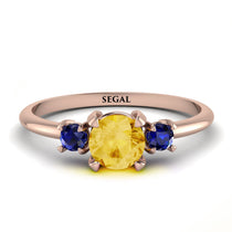 Classic Three Stone ������������������itrine Engagement Ring - Valentina No. 614 image 1