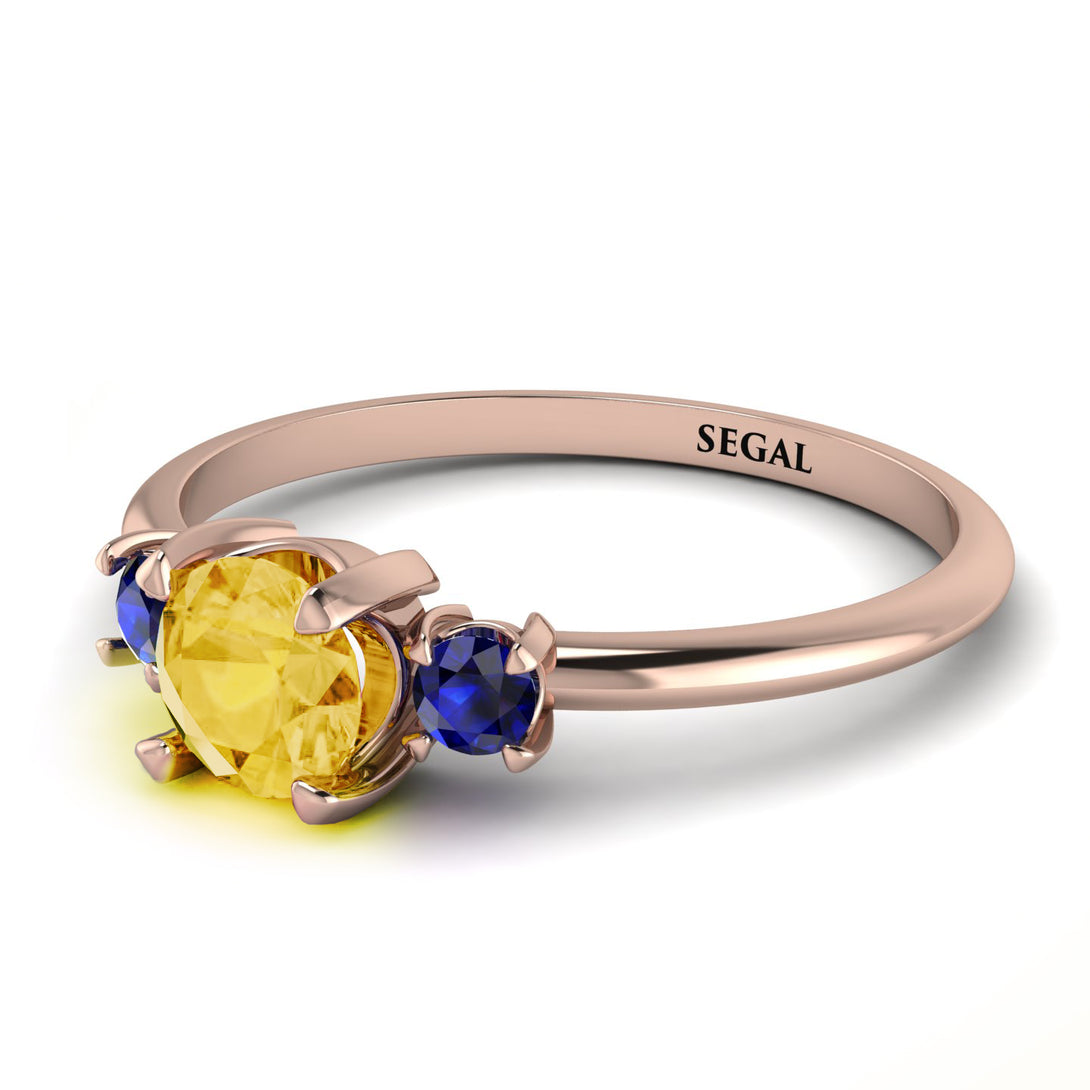 Classic Three Stone ������������������itrine Engagement Ring - Valentina No. 614