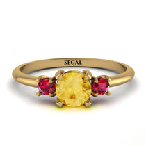 Classic Three Stone ������������������itrine Engagement Ring - Valentina No. 610 image 1