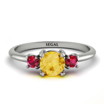 Classic Three Stone ������������������itrine Engagement Ring - Valentina No. 612 image 1