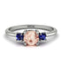 Classic Three Stone Morganite Engagement Ring - Valentina No. 915