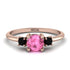 Classic Three Stone Pink Moissanite Engagement Ring - Valentina No. 808 image 1