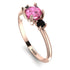 Classic Three Stone Pink Moissanite Engagement Ring - Valentina No. 808